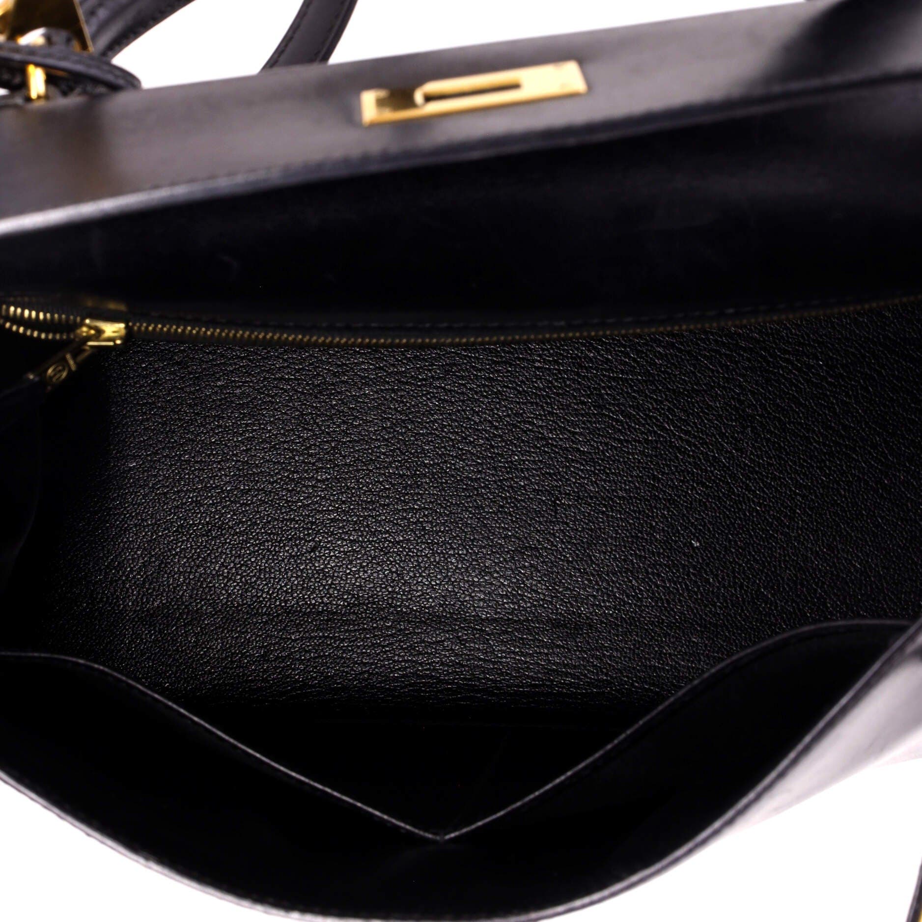 Kelly Handbag Black Box Calf with Gold Hardware 28, Alternate, color, Black