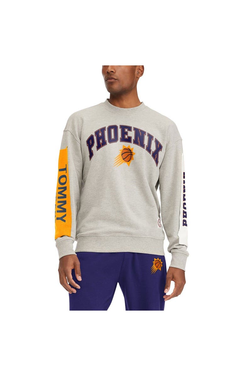 TOMMY JEANS Men's Tommy Jeans Gray Phoenix Suns James Patch Pullover Sweatshirt, Main, color, Gray