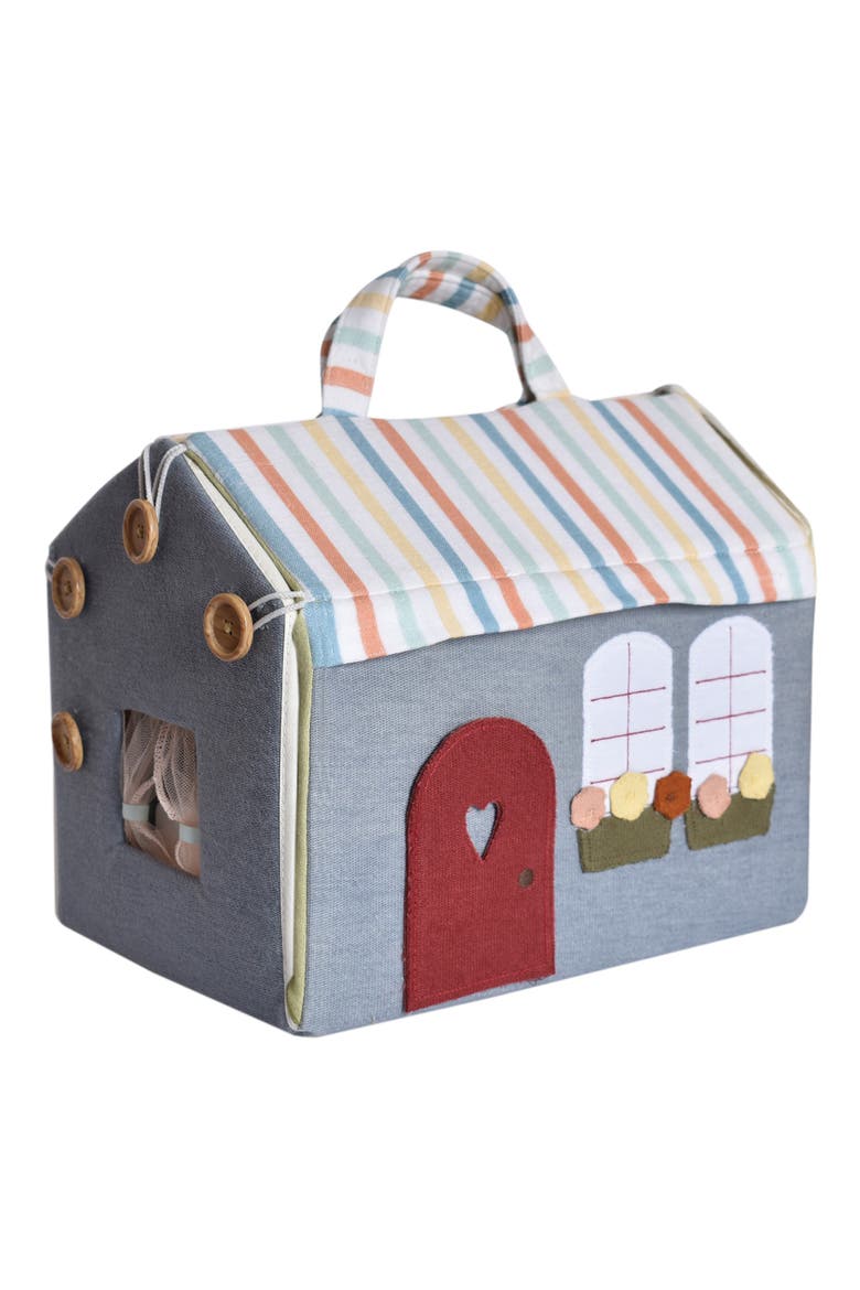 Cotton Dollhouse with Wooden Furniture, Main, color, NO COLOR