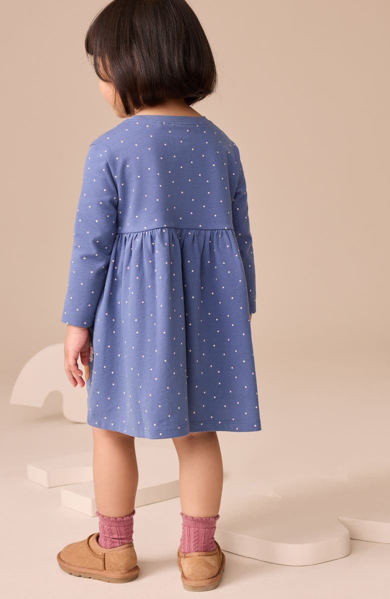 NEXT Kids' Guinea Pig Long Sleeve Cotton Jersey Dress, Alternate, color, Multi