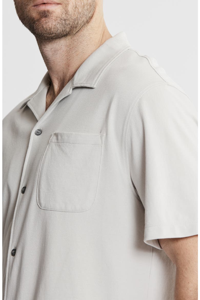 Short Sleeve Knit Oxford Button-Up Shirt, Alternate, color, GREY