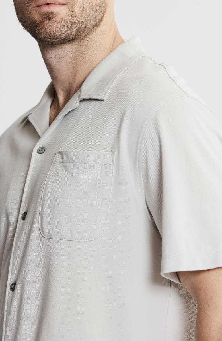 JACHS Short Sleeve Knit Oxford Button-Up Shirt, Alternate, color, Grey