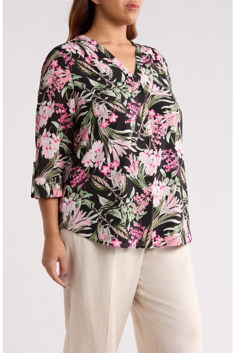 Tropical Floral Print Tunic, Alternate, color, JONES BLACK MULTI