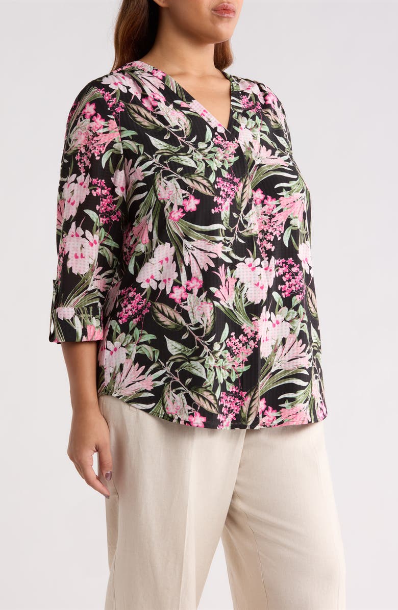 Jones New York Tropical Floral Print Tunic, Alternate, color,
