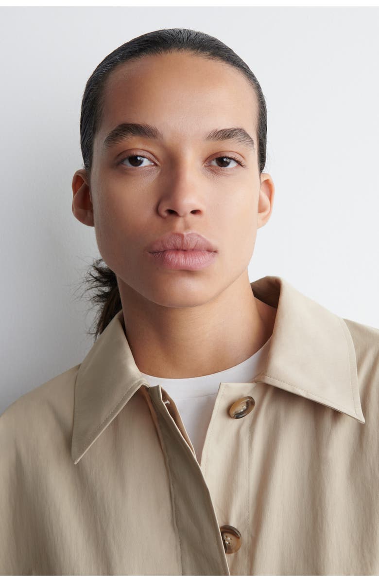 COS Cropped Trench Coat Cape, Alternate, color, Light Beige