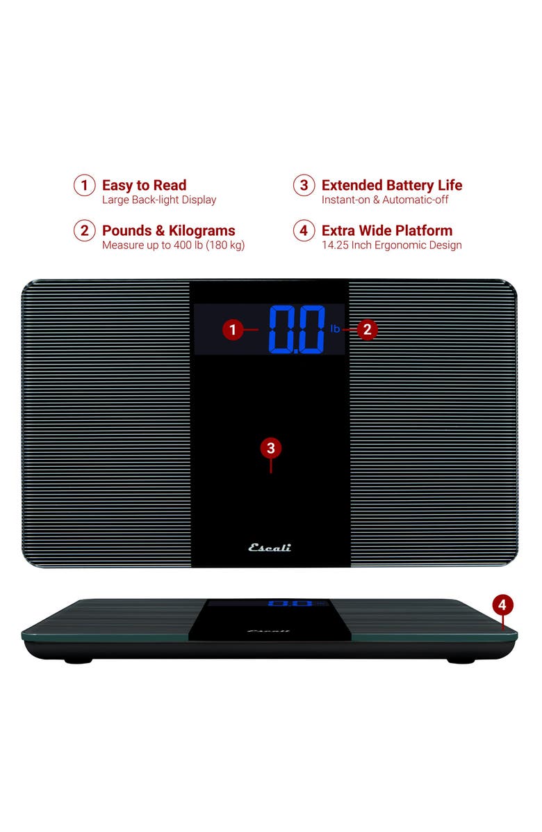 ESCALI Extra Wide Bathroom Scale, Alternate, color, Black/White