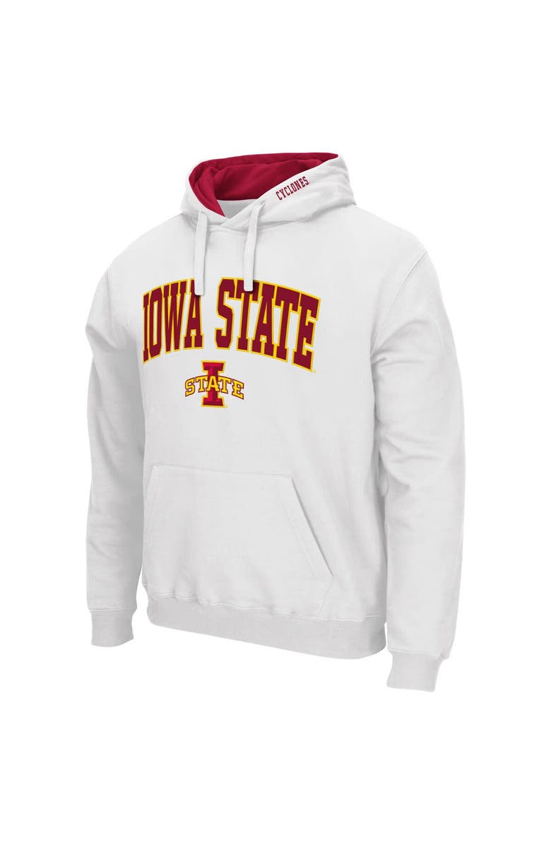 COLOSSEUM Men's Colosseum White Iowa State Cyclones Arch & Logo 3.0 Pullover Hoodie, Alternate, color, White