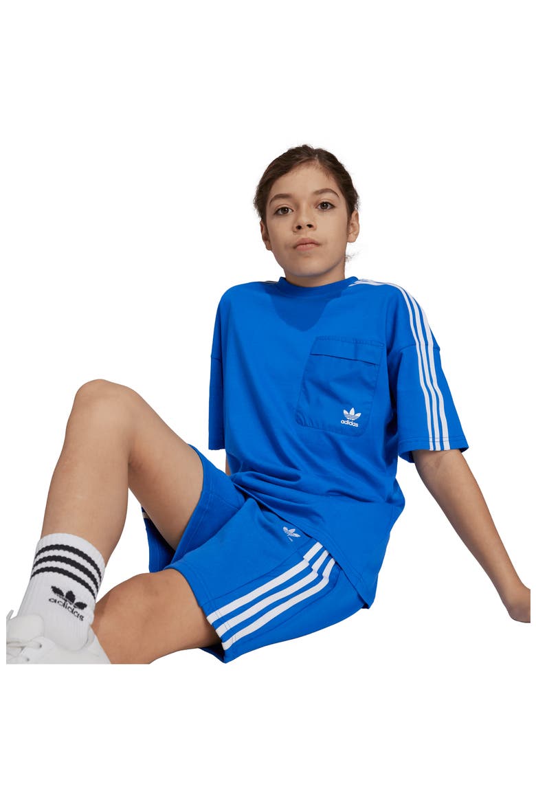 Kids' 3-Stripes Cotton French Terry Shorts, Alternate, color, BLUE