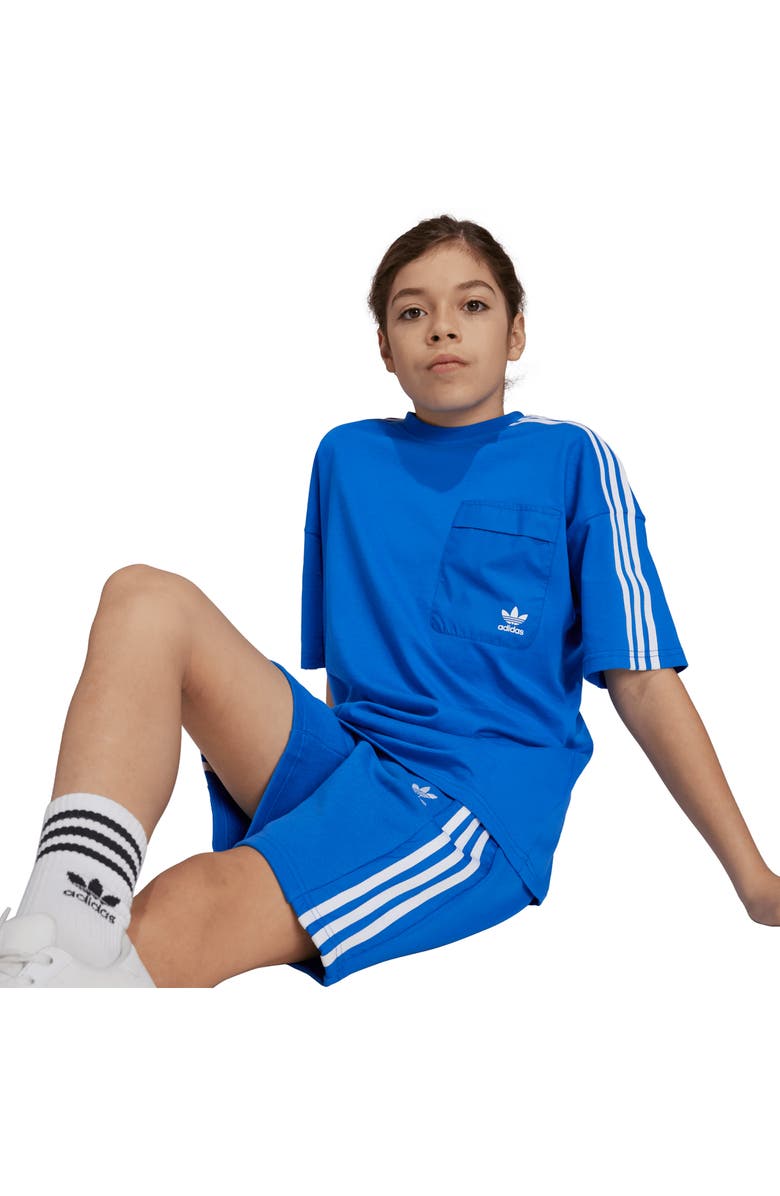adidas Kids' 3-Stripes Cotton French Terry Shorts, Alternate, color, 