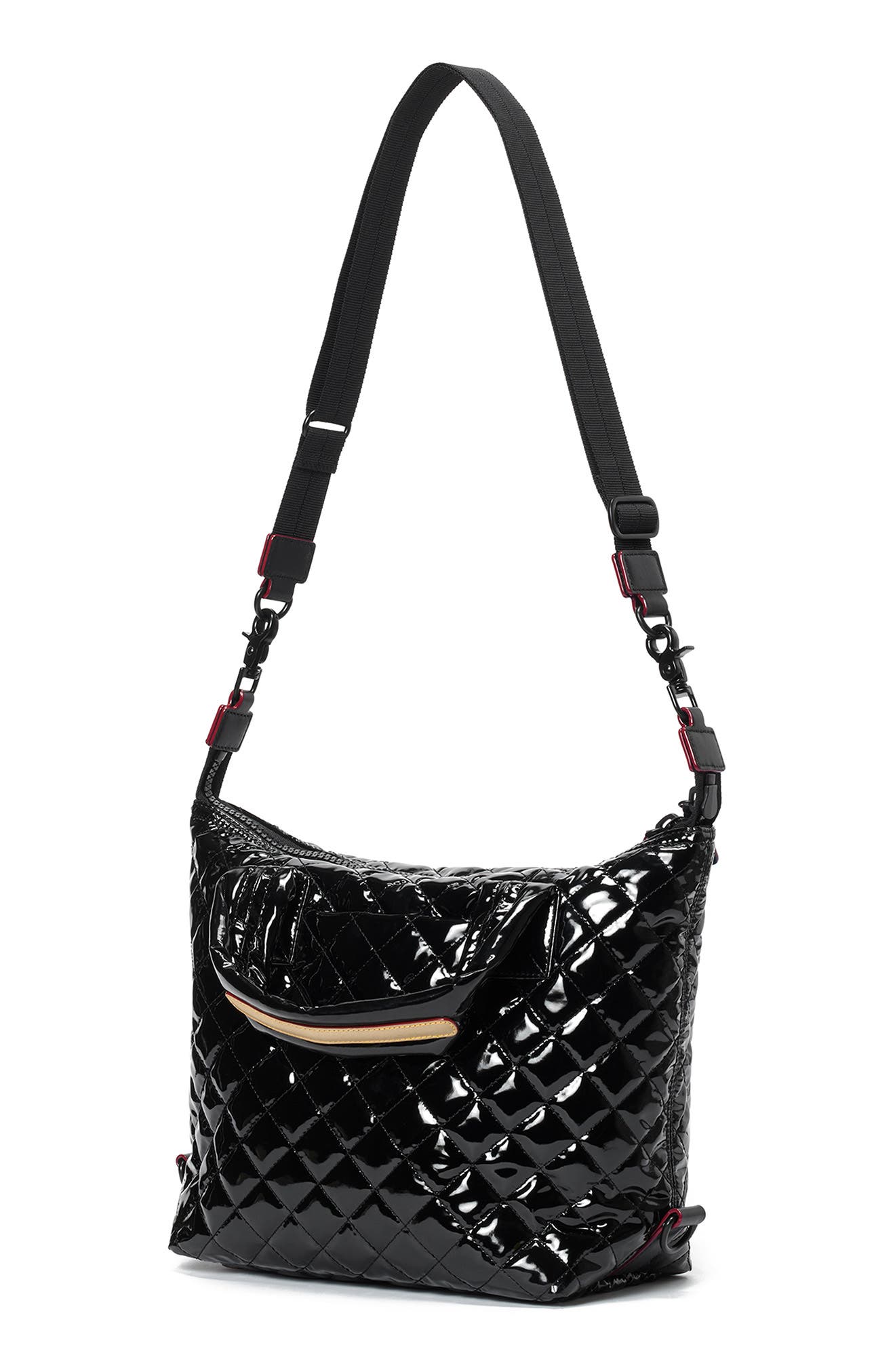 MZ Wallace Small Sutton Deluxe Tote, Alternate, color, Black Lacquer