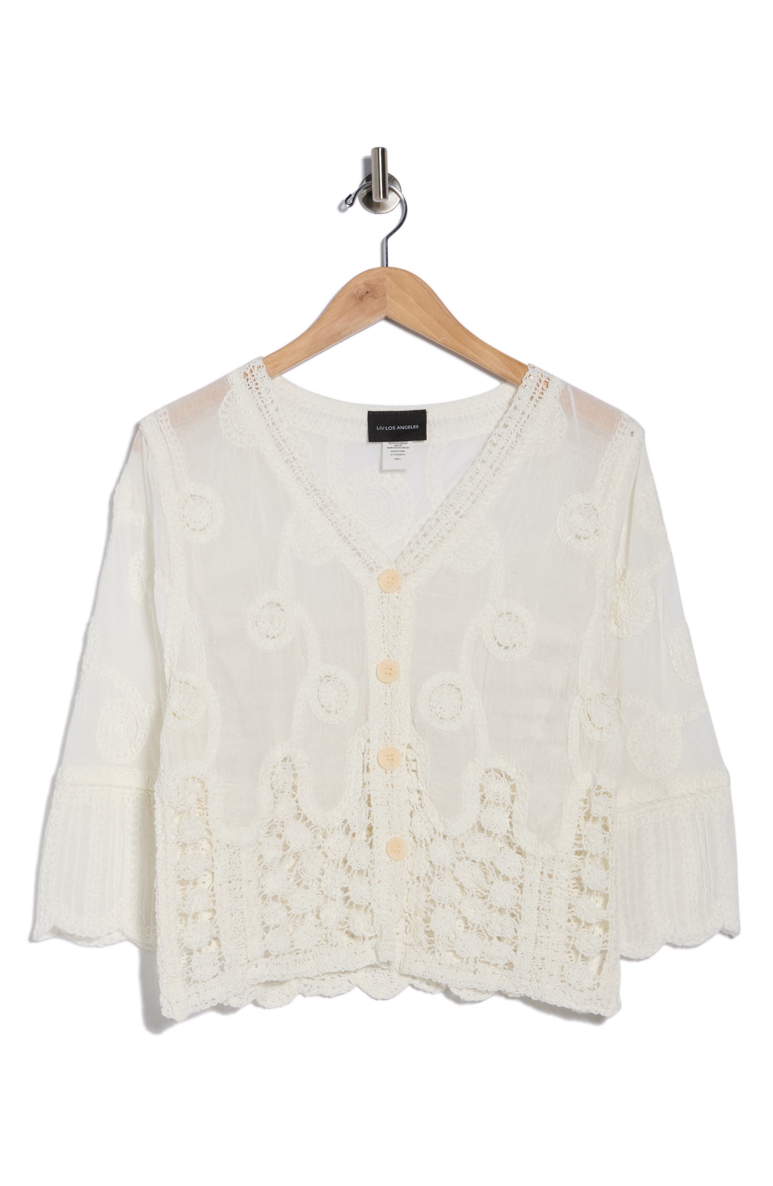 Forgotten Grace Mixed Media Button-Up Shirt