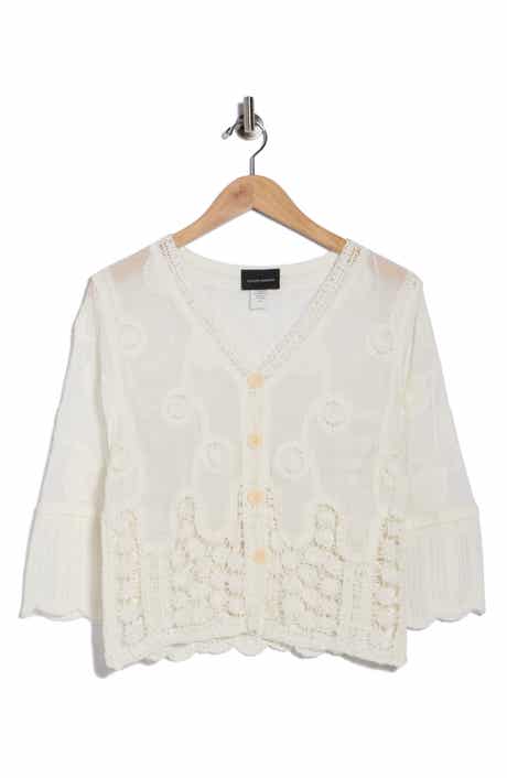 Forgotten Grace Mixed Media Button-Up Shirt