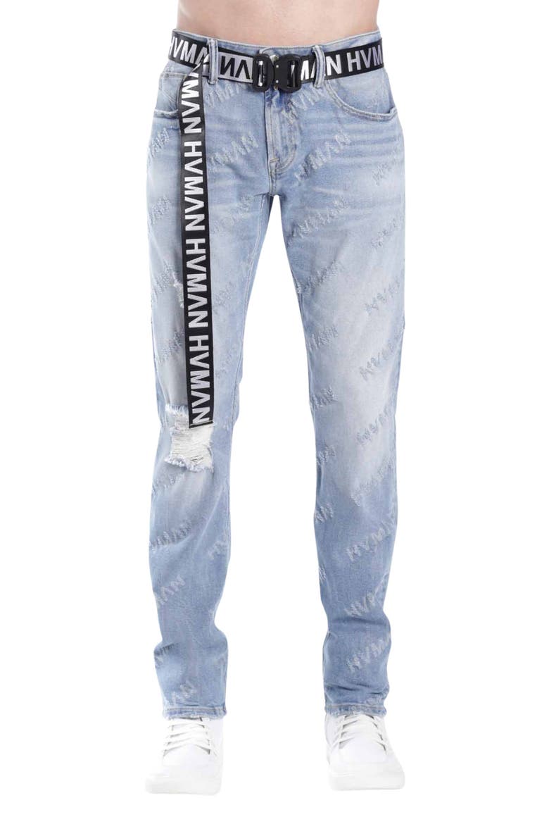 Strat Belted Super Skinny Jeans, Main, color, ACID REPEAT