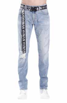 HVMAN Strat Belted Super Skinny Jeans