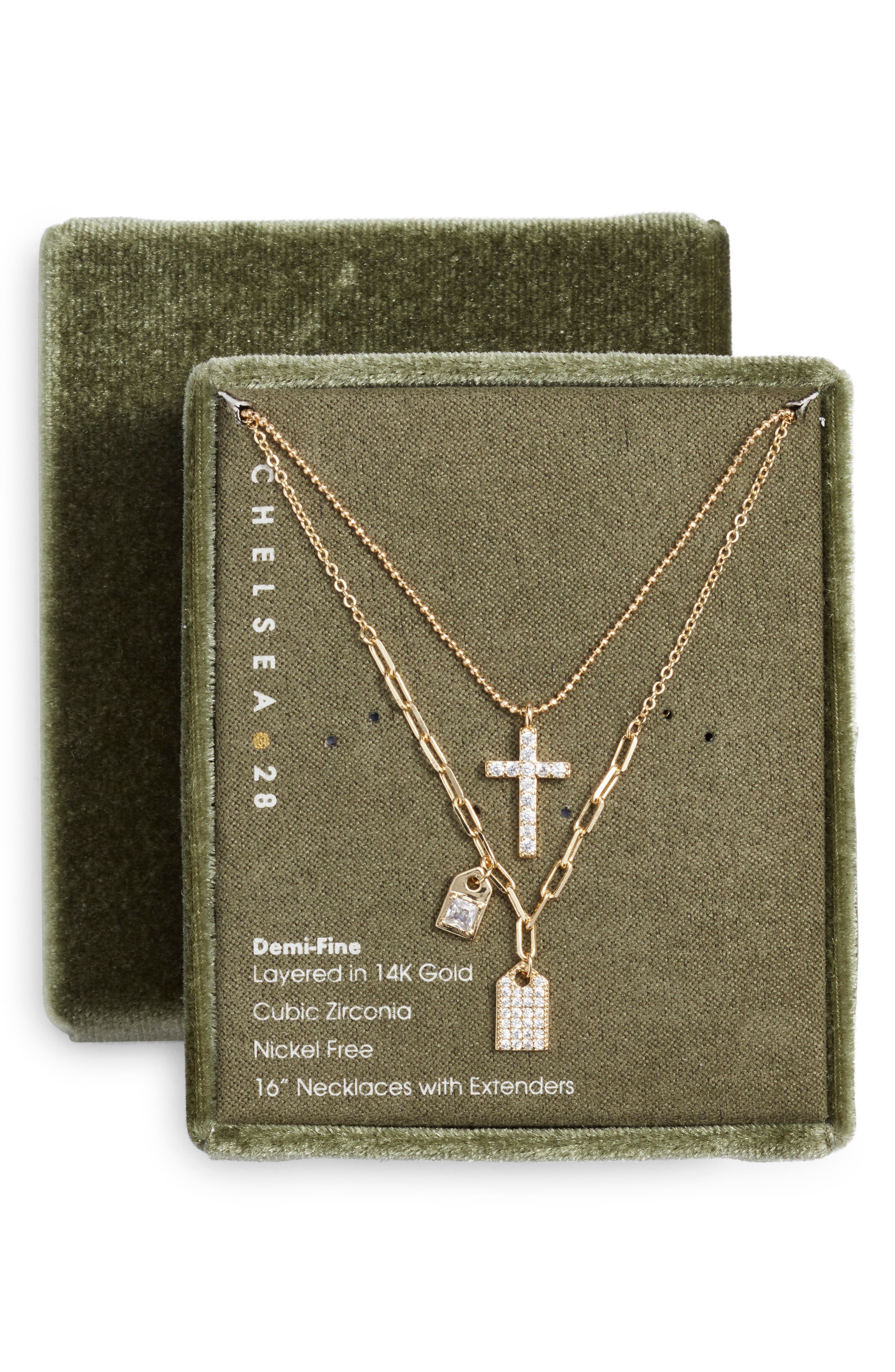 Chelsea28 Set of 2 Pendant & Charm Necklaces