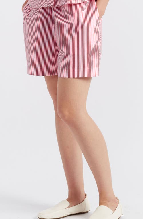 Chinti & Parker Snoopy Anchor Short Cotton Co-ord In Red/white