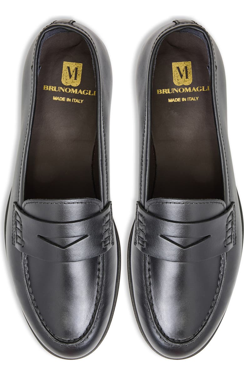 Bruno Magli Layla Penny Loafer, Alternate, color, Black Leather