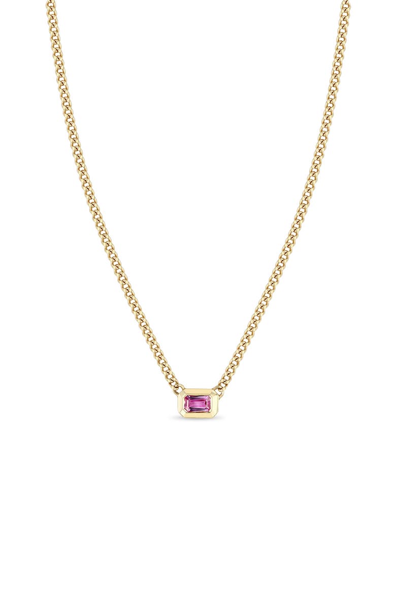 Zoë Chicco Pink Sapphire Pendant Necklace, Main, color, 