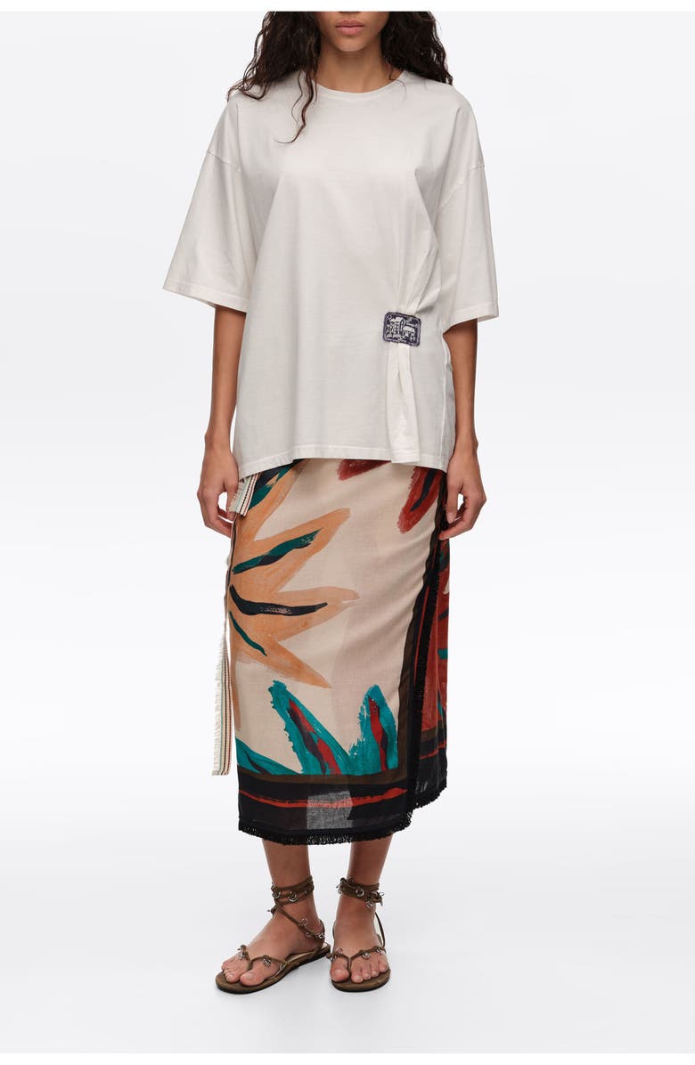 Bimba y Lola Positional Sun Midi Wrap Skirt, Main, color, Sun Positional