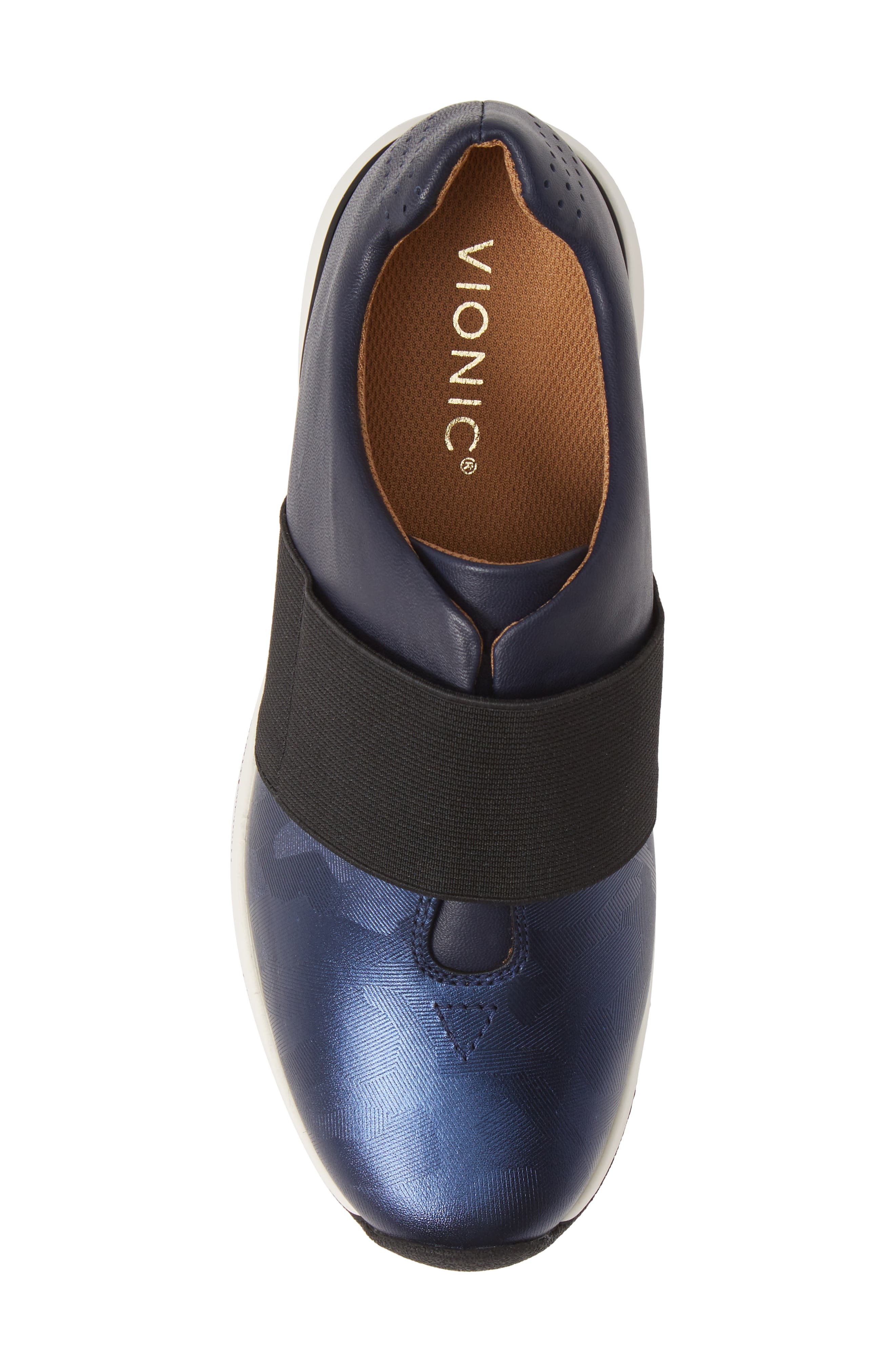 Vionic Codie Slip-On Sneaker, Alternate, color, NAVY CAMOUFLAGE LEATHER