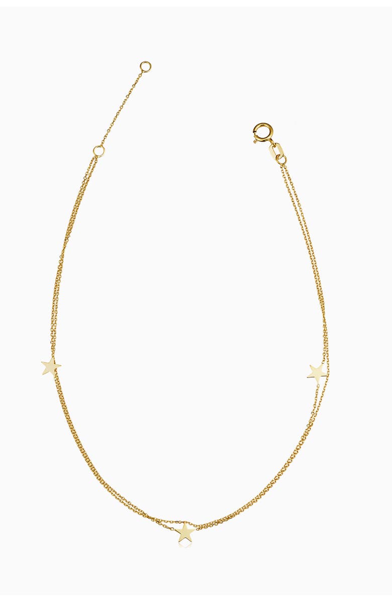 Oradina 14K Yellow Gold Starry-Eyed Anklet, Main, color, Yellow Gold