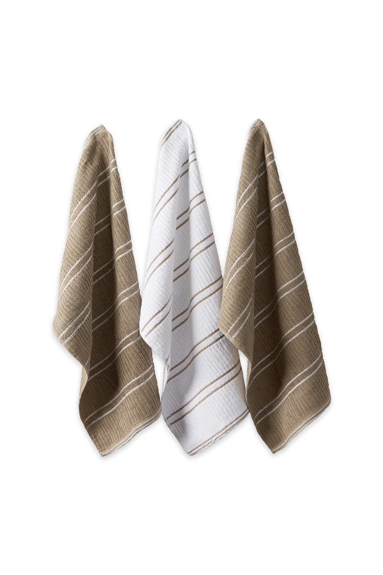 Mocha Ribbed Terry Dishtowel Dishcloth Set/8, Main, color, Mocha