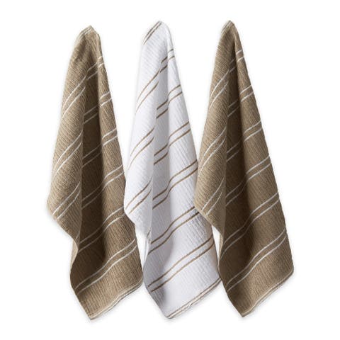 Mocha Ribbed Terry Dishtowel Dishcloth Set/8
