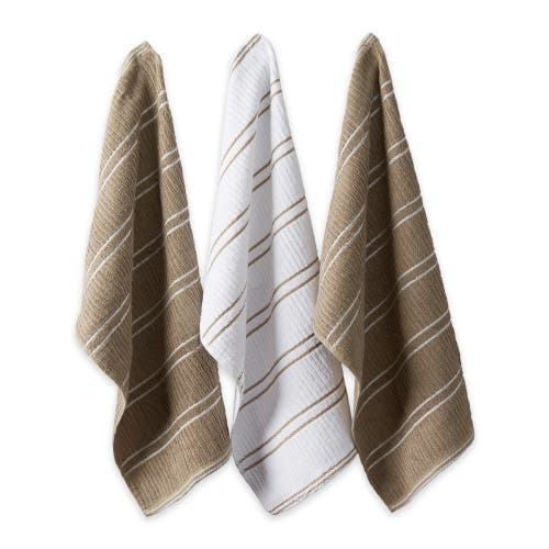 Dii Mocha Ribbed Terry Dishtowel Dishcloth Set/8 In Multi