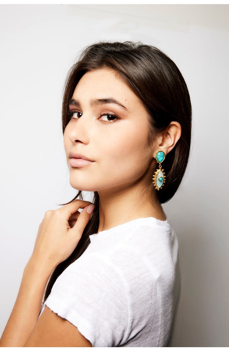 SYLVIA TOLEDANO Third Eye Earrings, Main, color, Blue