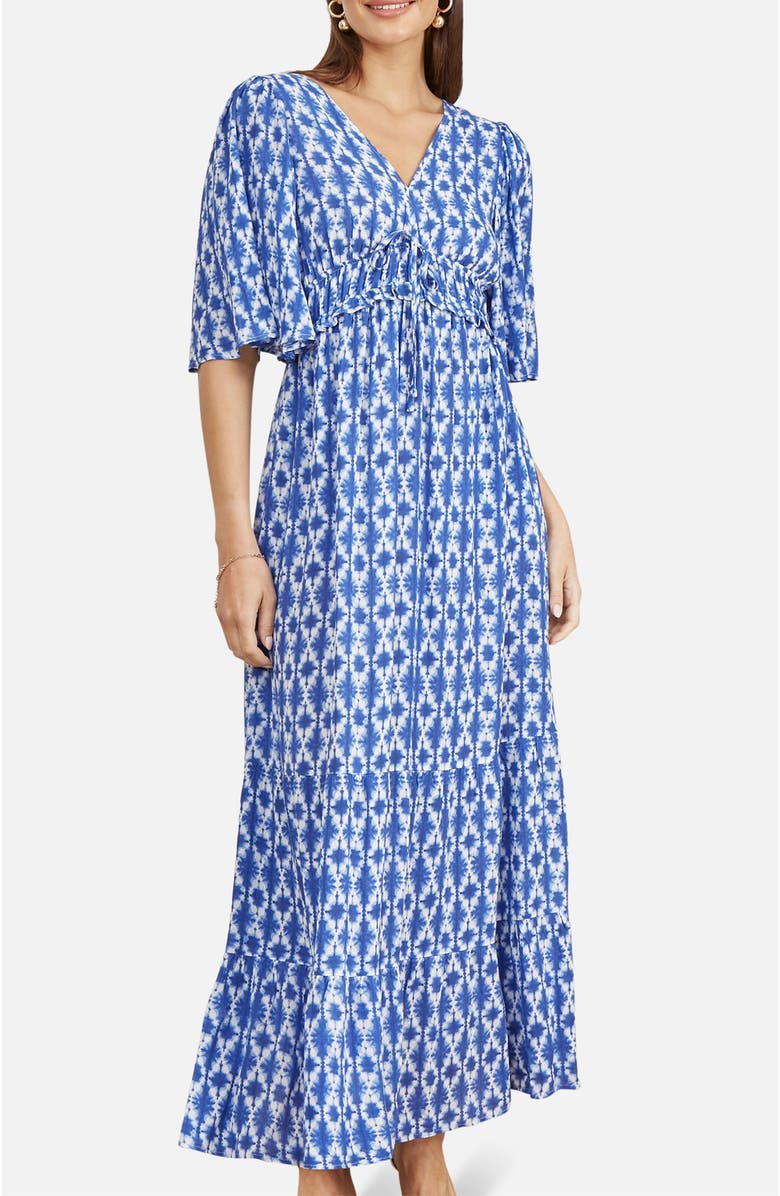 Yumi Maxi Dress With Cross Over Back, Alternate, color, Blue