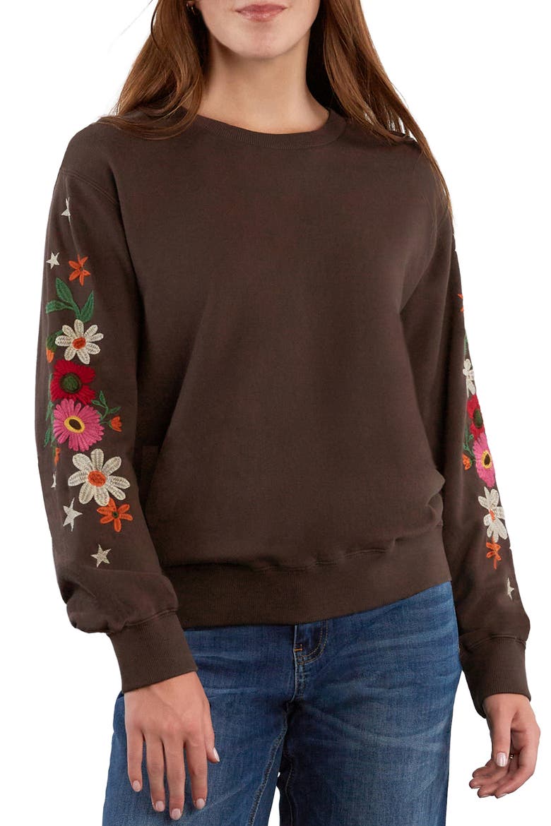 Windsor Garden Sweatshirt, Main, color, CHOCOLATE BROWN