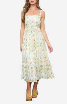 Blu Pepper Veggie Print Midi Dress