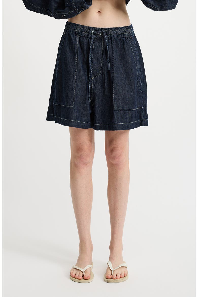 Relaxed Denim Utility Shorts, Main, color, DRAPEY RINSE INDIGO