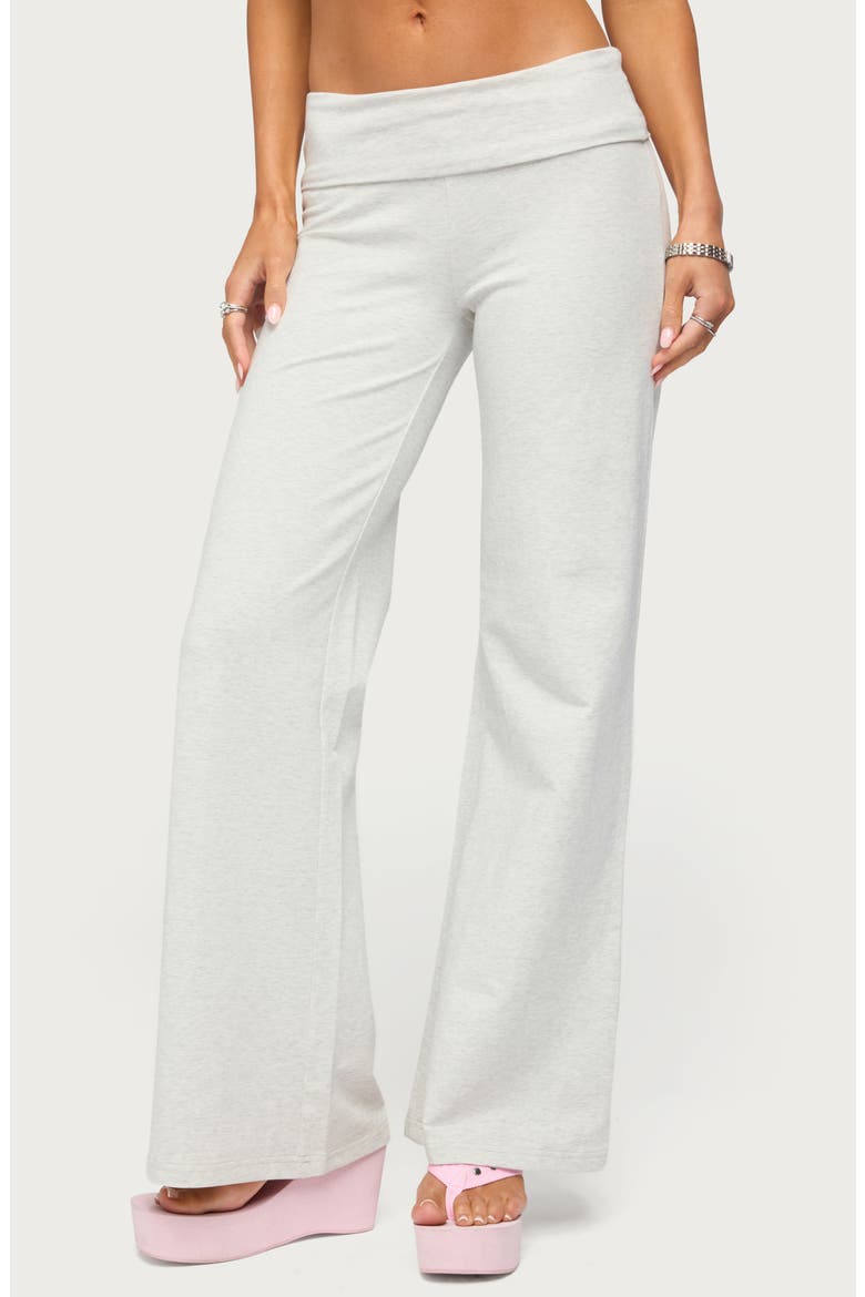 Sequin Foldover Sweatpants, Main, color, LIGHT-GRAY-MELANGE