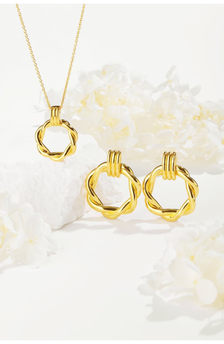 Classicharms Eléa Twisted Hoop Pendant Necklace, Alternate, color, Gold