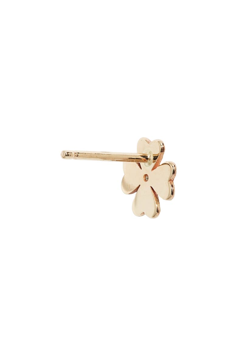 Diamond Flower Stud Earrings, Alternate, color, YELLOW GOLD