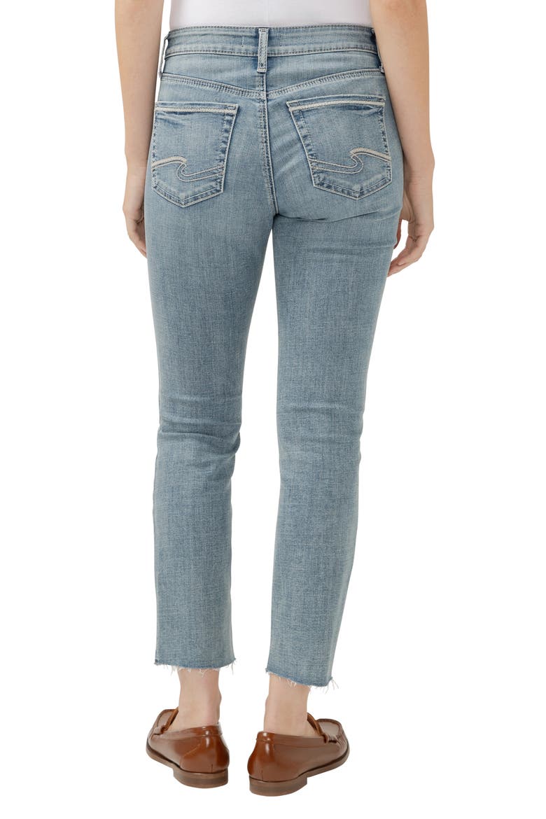 Suki Curvy Raw Hem Mid Rise Ankle Straight Leg Jeans, Alternate, color, INDIGO