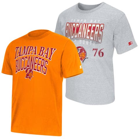 Men's Starter  Orange/Heather Gray Tampa Bay Buccaneers Two-Pack Throwback Logo T-Shirt Set