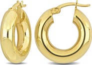 DELMAR Round Hollow 20mm Hoop Earrings
