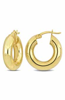 DELMAR Round Hollow 20mm Hoop Earrings