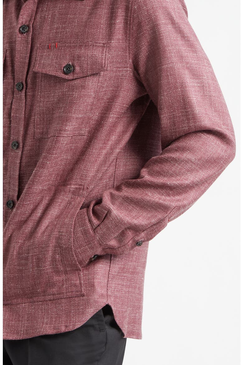 The Wool & Silk Blend Overshirt, Alternate, color, DARK RED