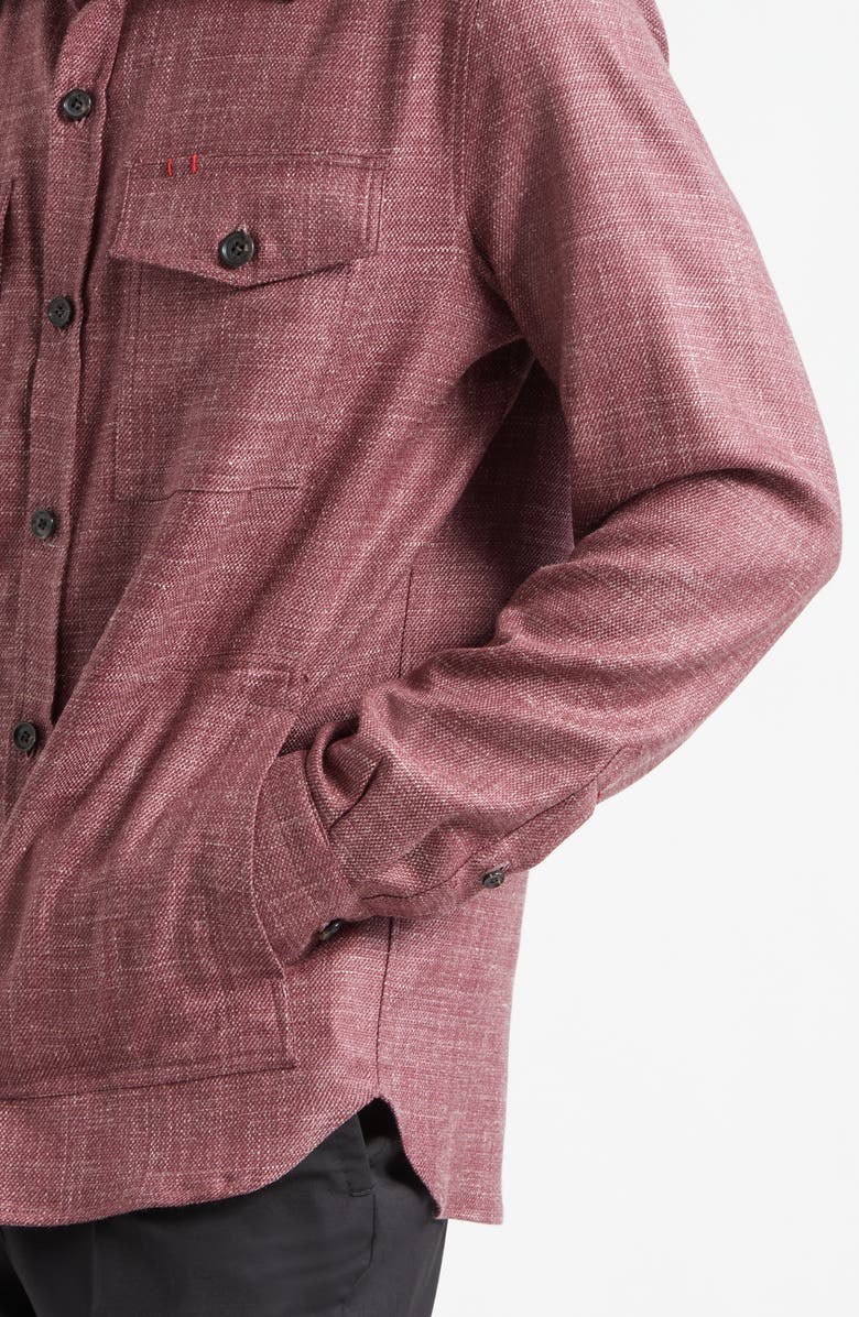 ISAIA The Wool & Silk Blend Overshirt, Alternate, color, Dark Red