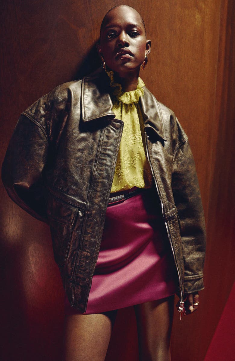 MANGO Jackieo Satin Miniskirt, Alternate, color, 