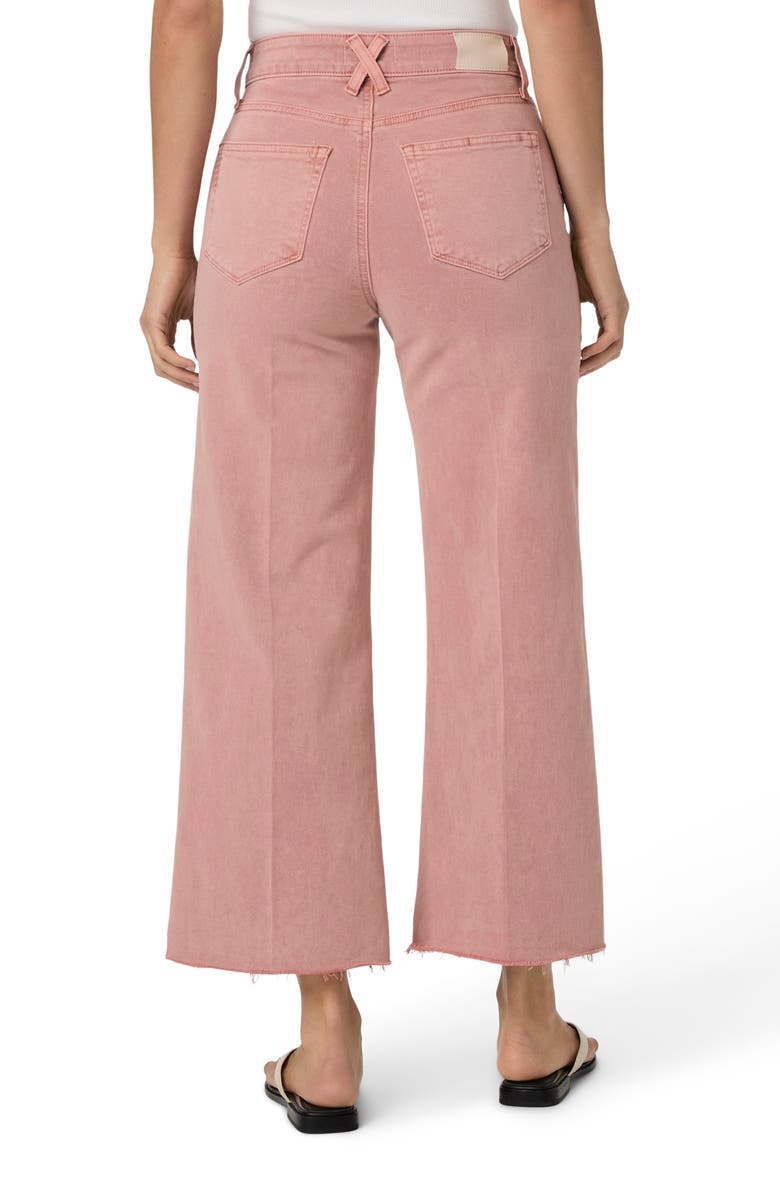 PAIGE Anessa Raw Hem High Waist Wide Leg Jeans, Alternate, color,