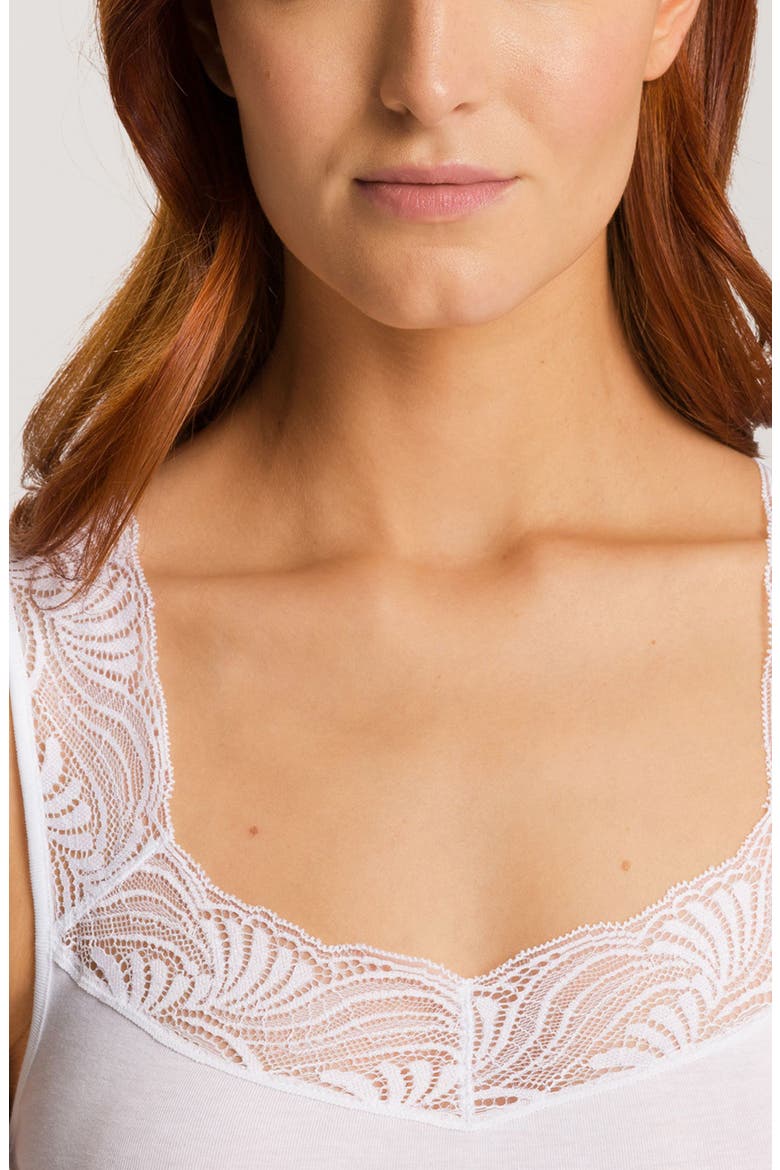 Cotton Delight Lace Trim Tank Top, Alternate, color, WHITE