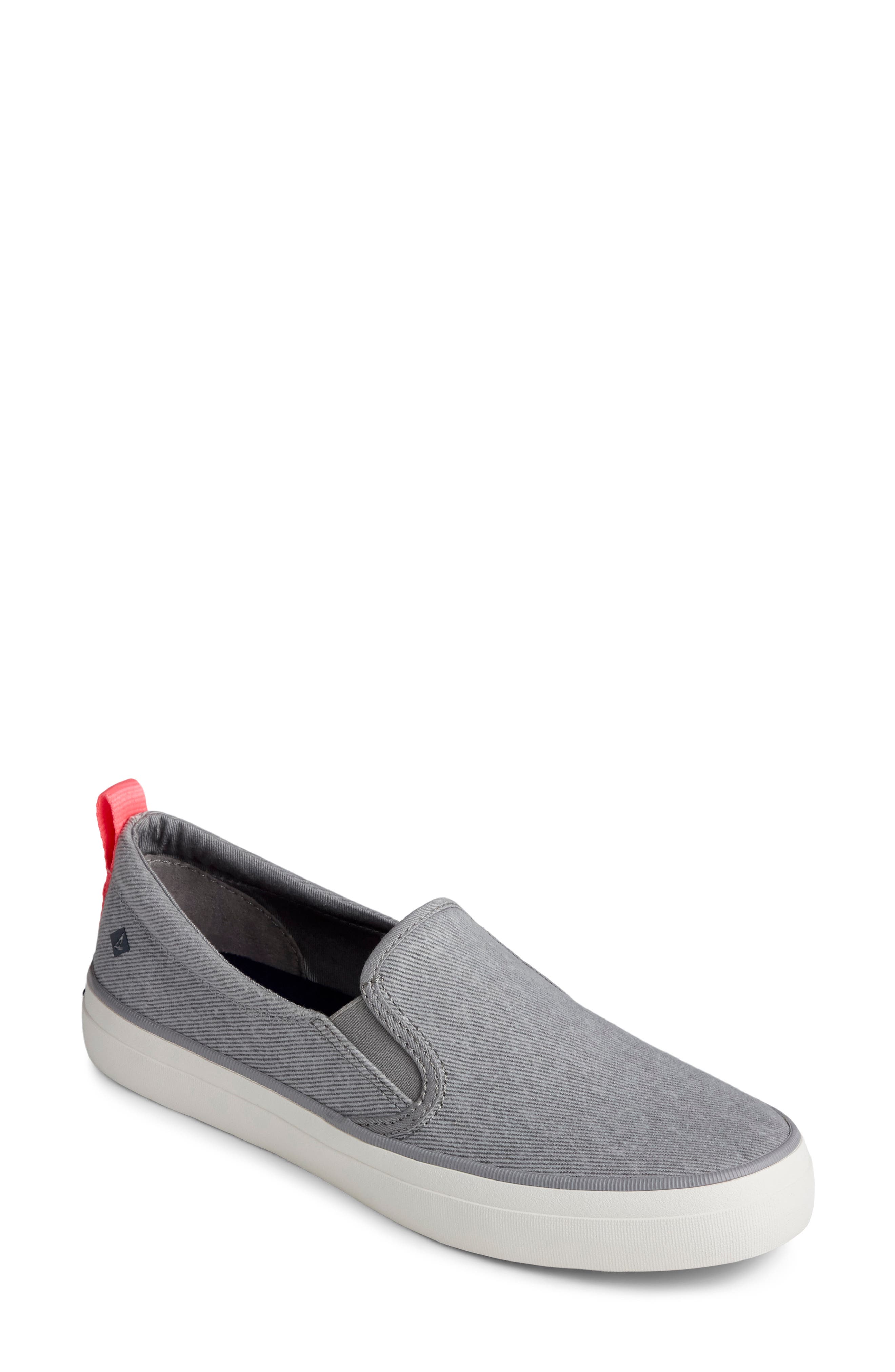 Crest Twin Gore Slip-On Sneaker, Main, color, GREY WASHED TWILL FABRIC