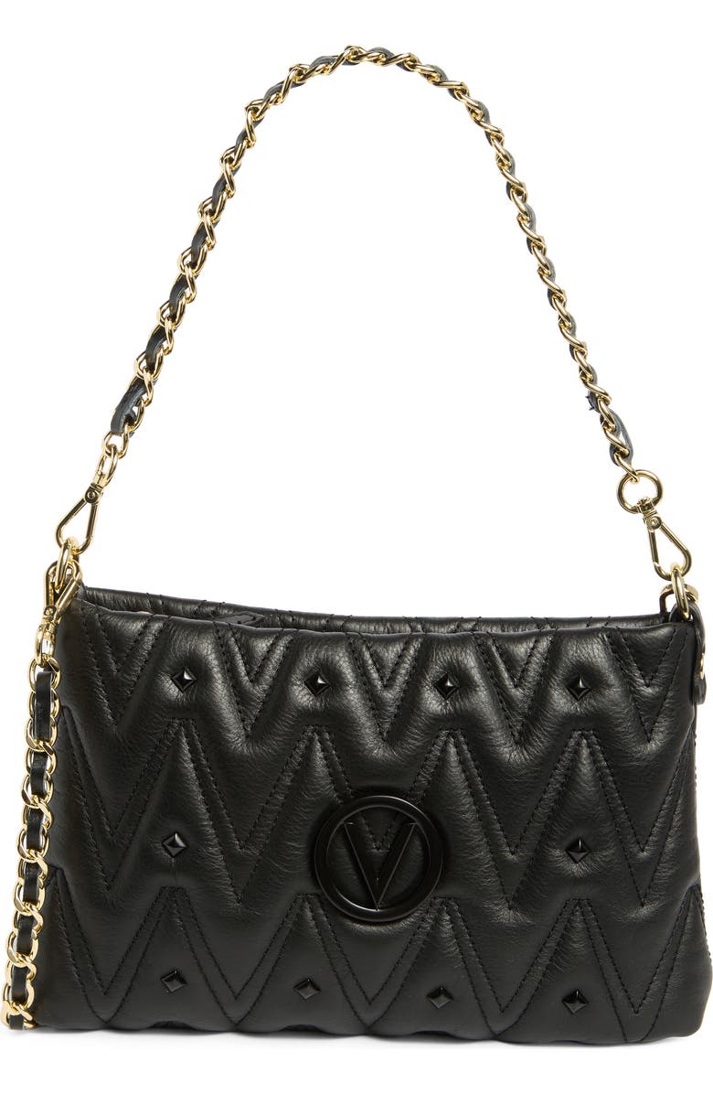 VALENTINO BY MARIO VALENTINO Vanille Diamond Quilted Leather Shoulder Bag, Main, color, Black