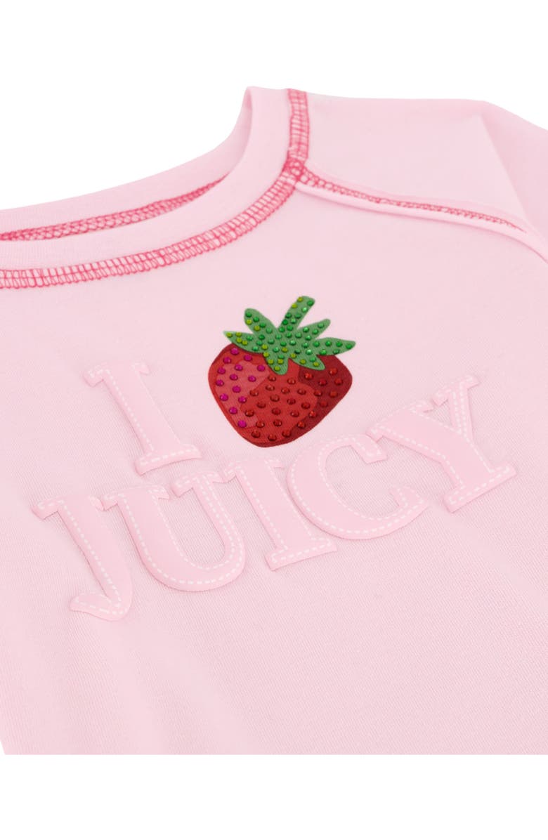 Juicy Couture Strawberry Embossed T-Shirt & Skirt, Alternate, color, Pink Multi
