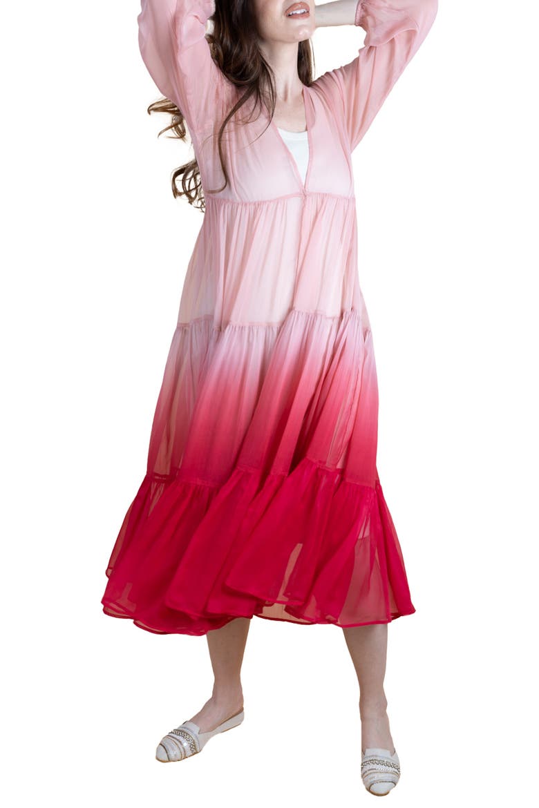 Ombré Cover-Up Dress, Main, color, PINK COMBO