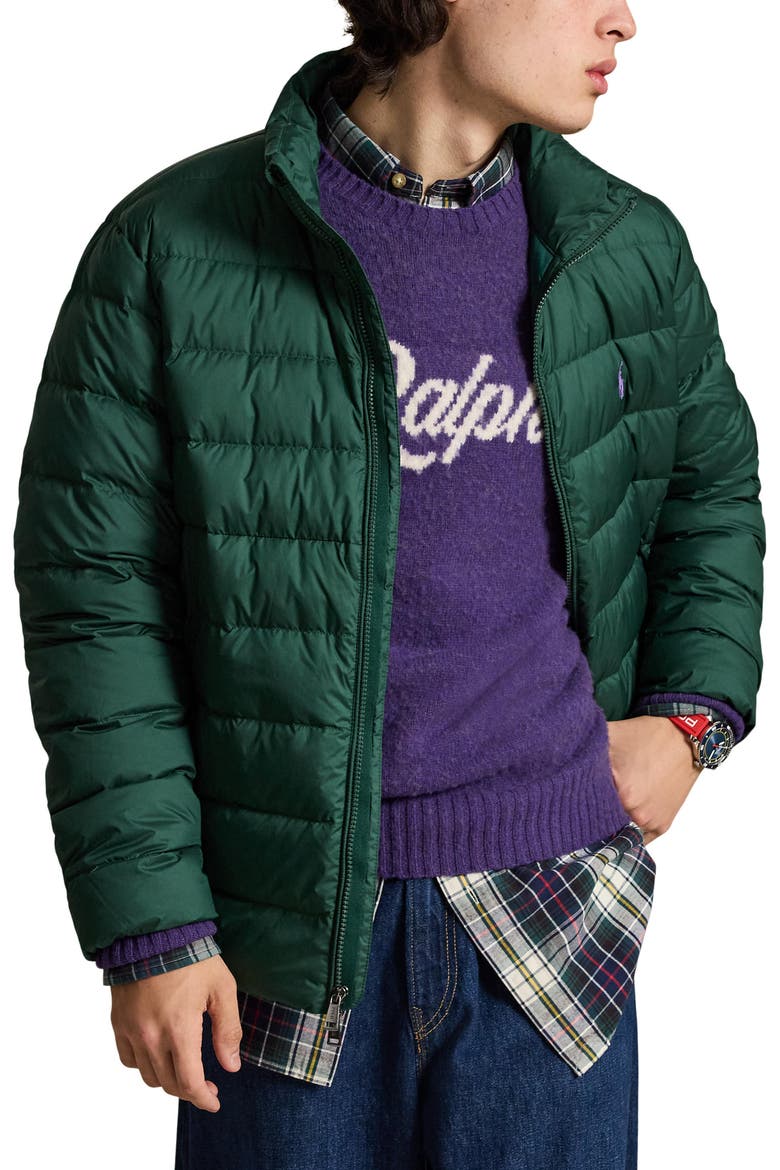 The Colden Water Repellent Packable Down Jacket, Main, color, MOSS AGATE
